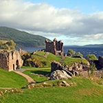 Urquhart Castle on the banks of Loch Ness