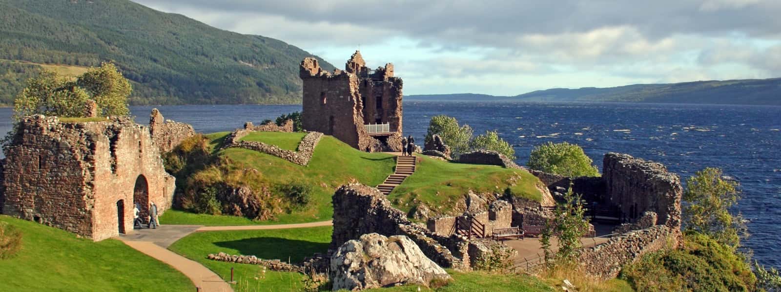 Urquhart Castle on the banks of Loch Ness