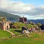 Urquhart Castle on the banks of Loch Ness