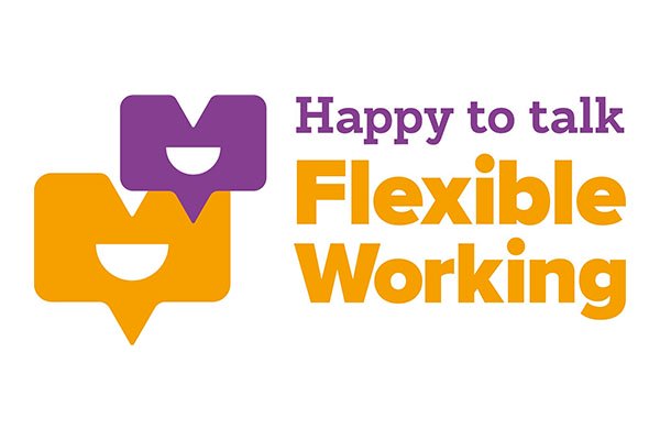 Flexible working happy to talk flexible working logo