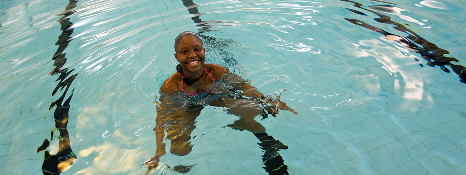 A female at the University of Strathclyde swimming pool