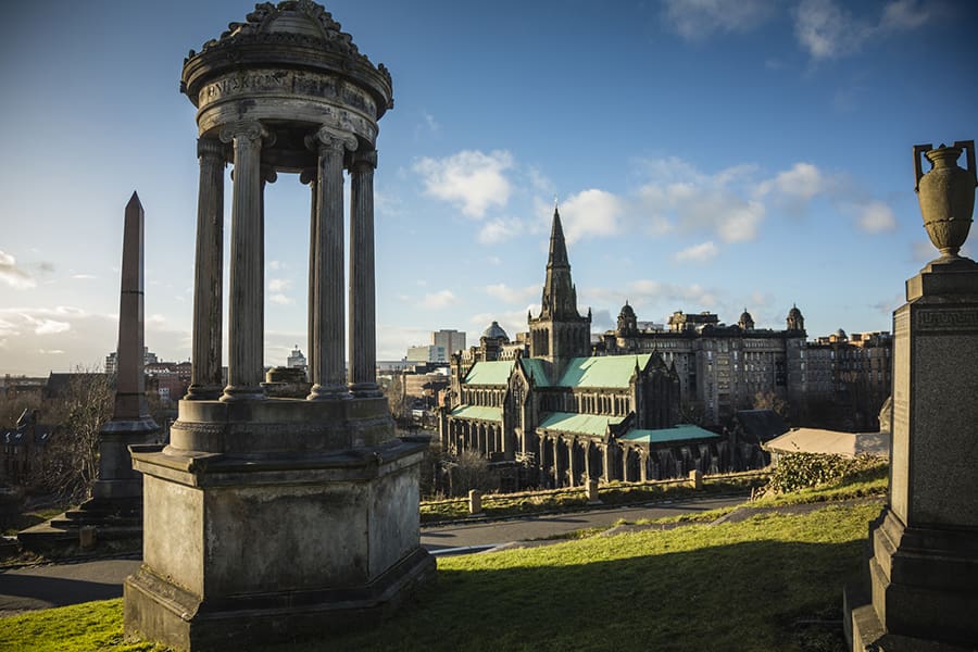 Glasgow Necropolis overlooking Glasgow Cathedral