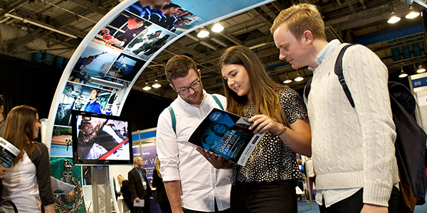 Students at graduate fair