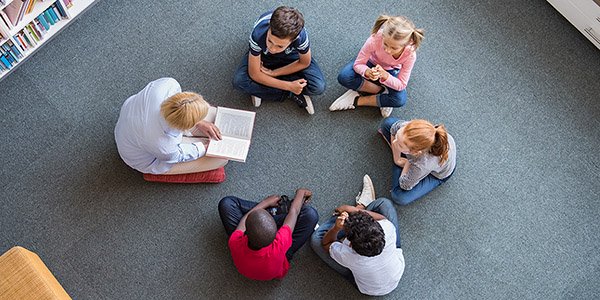 Children listening to a story