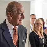 Our researchers crowd around the Technology & Innovation Centre hoping to catch a glimpse of The Queen and The Duke of Edinburgh.