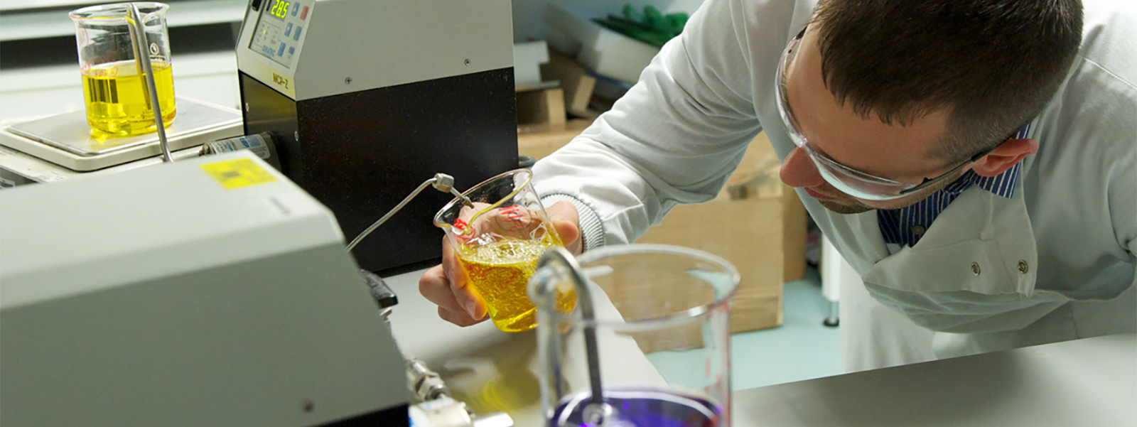 Researcher in a pharmacy lab