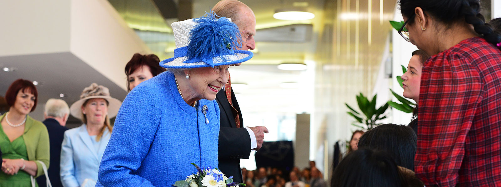 The Queen and the Duke of Edinburgh meet young people in the Technology & Innovation Centre