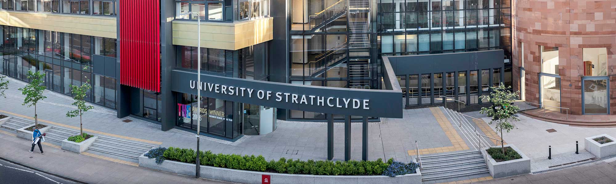 Exterior entrance to Strathclyde Business School.