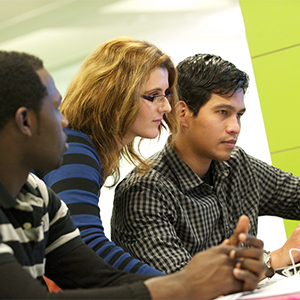 Students in the library