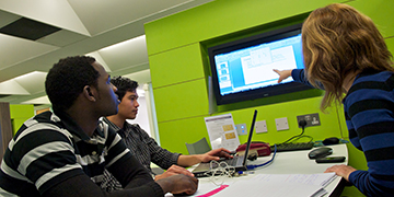 Students in library 