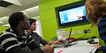 Student in the library