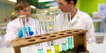 Chemistry students working in a laboratory