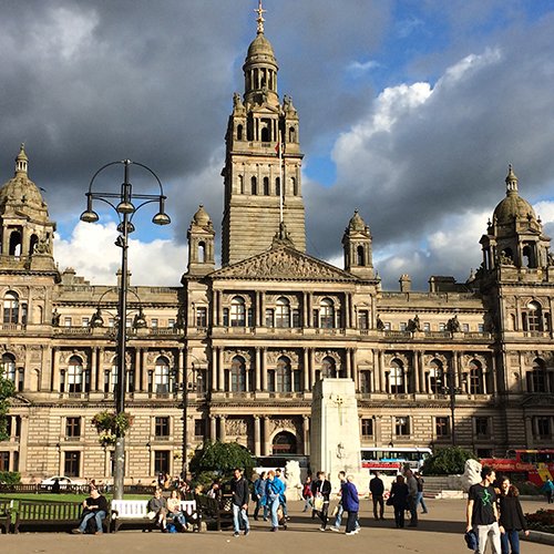 City Chambers building in George Square, Glasgow city centre  