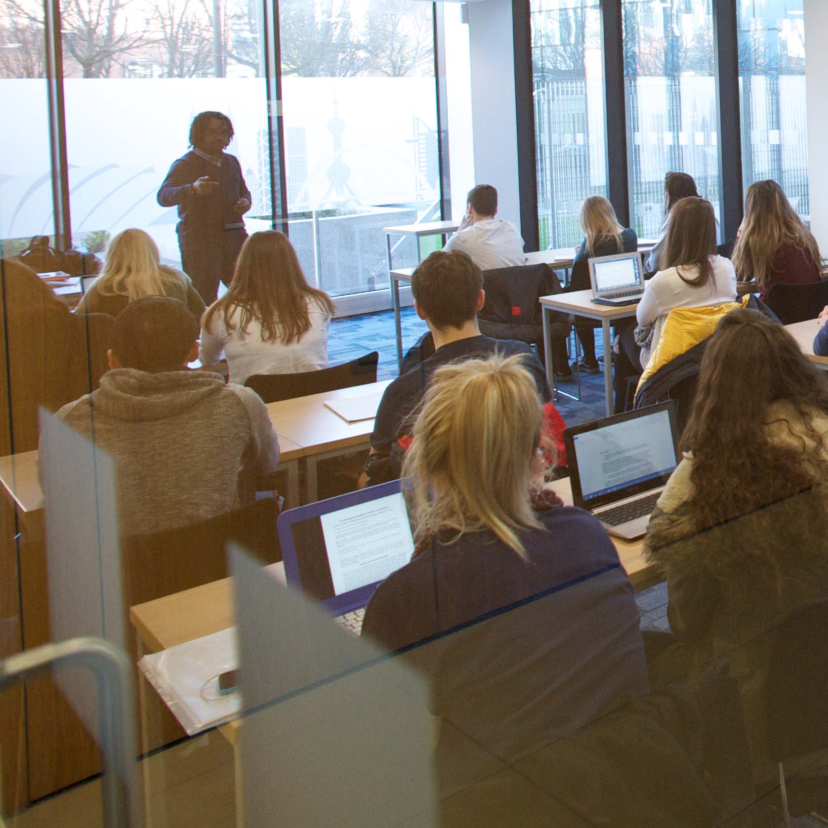 Students taking part in a seminar