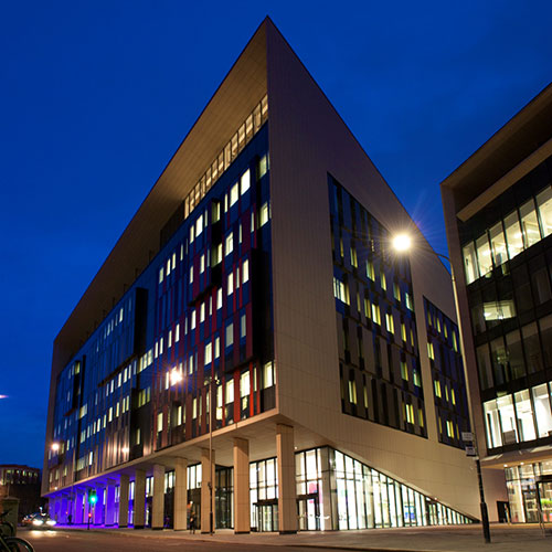Technology & Innovation Centre at night.