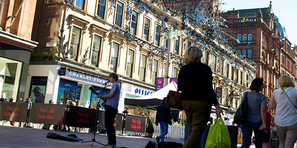 People walking on Buchanan Street, Glasgow city centre