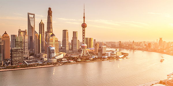 Shanghai skyline and Huangpu River, China