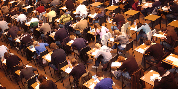 Students sitting exams