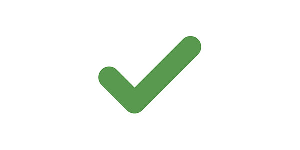 Green tick on white background