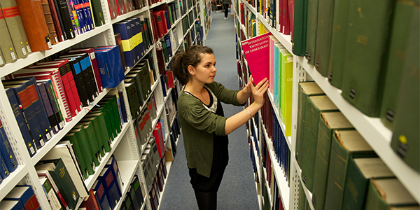 Student in the Andersonian Library