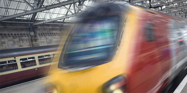 Trains in a station