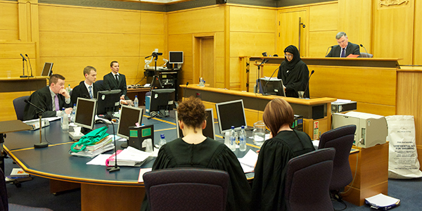 law students in court room scene