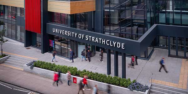 Exterior entrance to Strathclyde Business School.