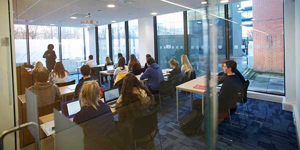 Students in a classroom.