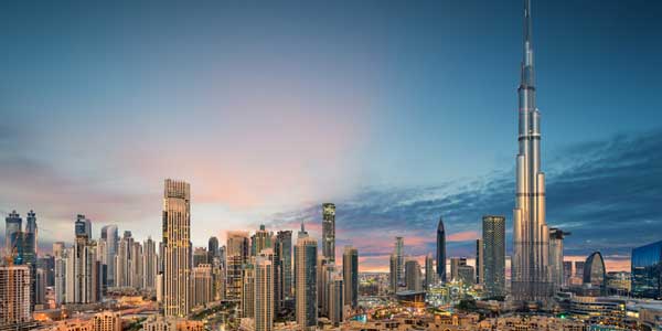 Dubai skyline.