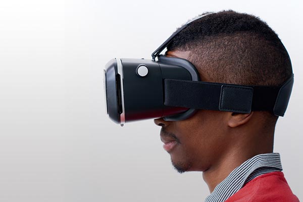 Person wearing VR headset