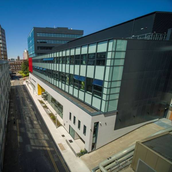 Exterior of Learning and Teaching building looking along Richmond Street, Glasgow