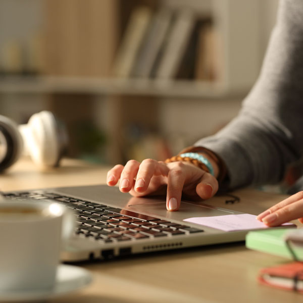 person working on a laptop