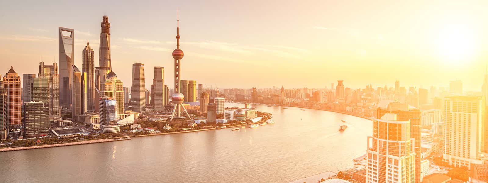 Shanghai skyline and Huangpu River