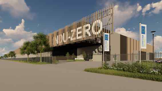 A building with INDUZERO on the front A building with INDUZERO on the front