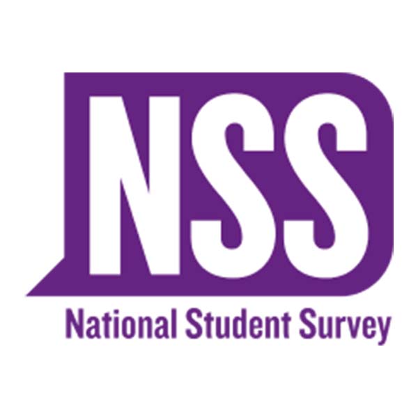 National Student Suvey (NSS) text on a purple background