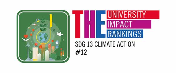 Times Higher Education logo - #12 in the world for climate action