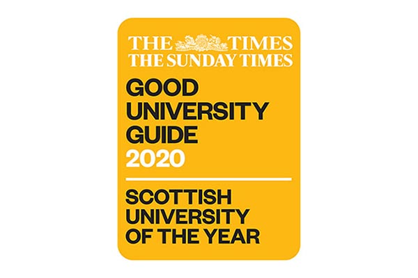 The Times & Sunday Times Good University Guide 2020 - Scottish University of the Year.