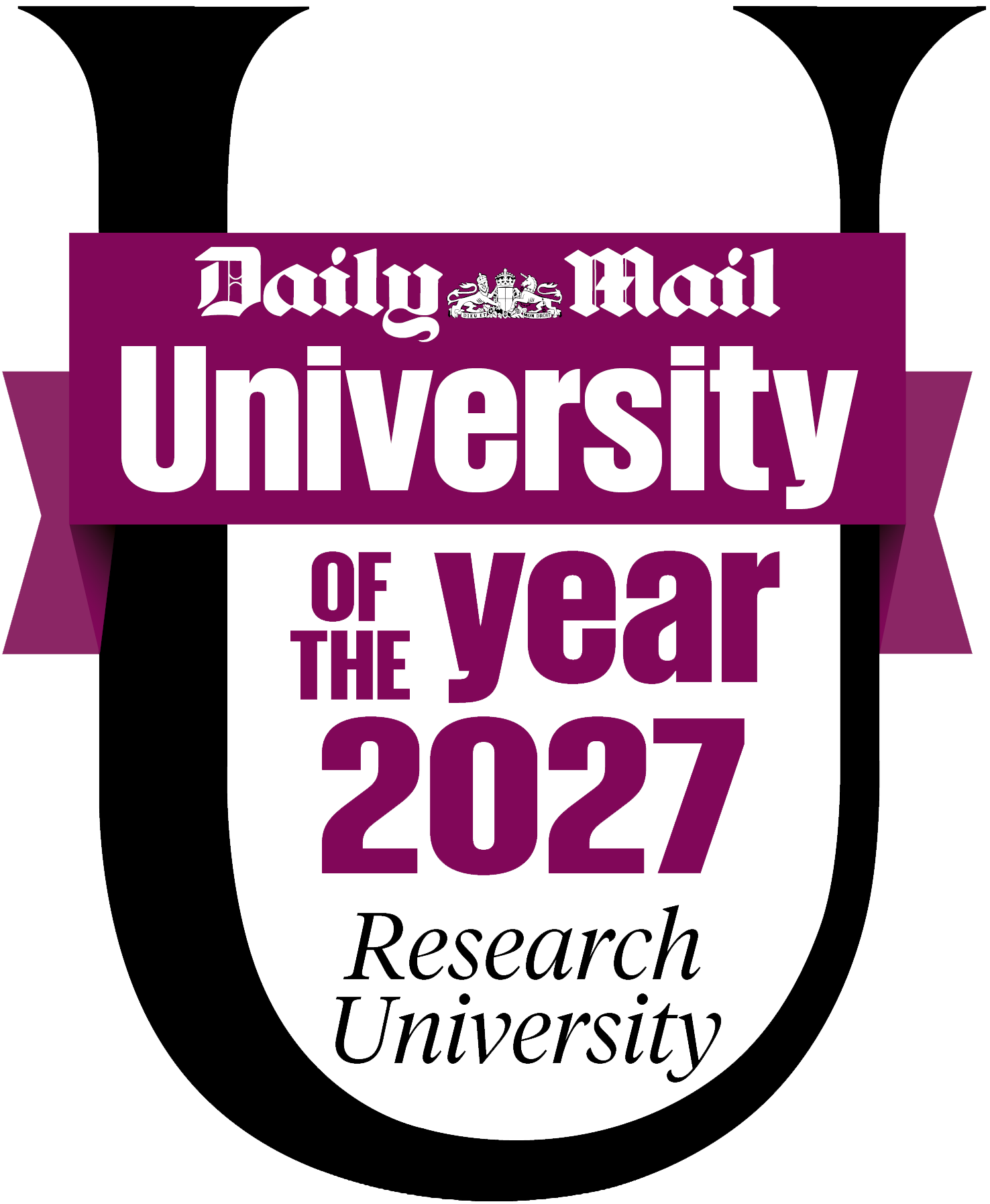 Daily Mail Research University of the Year 2027 logo.