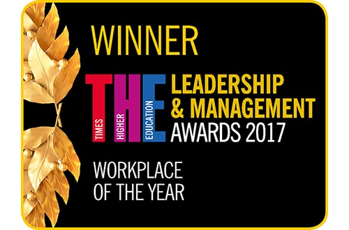 Timer Higher Education Leadership and Management Award Workplace of the Year 2017 logo