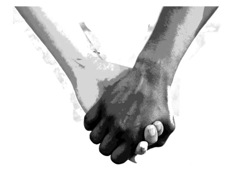 An abstract image of two people holding hands An abstract image of two people holding hands