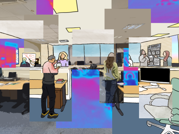 Collaboration within a shared computational chemistry laboratory used by students from five different groups