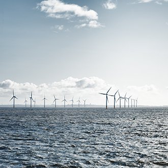 Offshore wind farm turbines in the Mersey estuary near Liverpool,330x330
