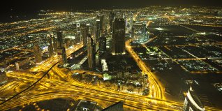 Aerial view of Dubai.