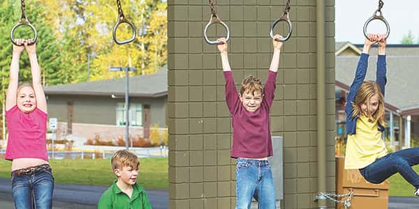 Children playing in a playpark