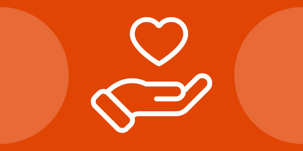 Icon of hand with a heart hovering above it
