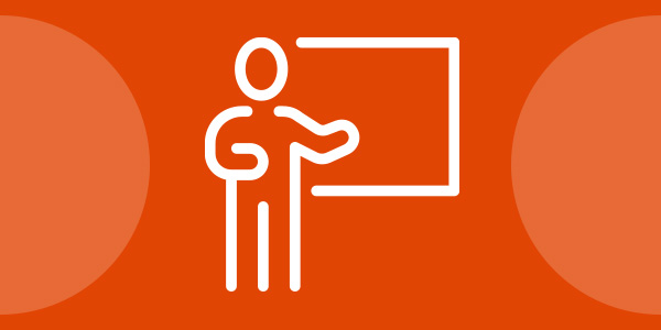 Icon of person giving a presentation 