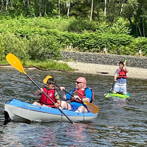 Man kayaking in Loch Lomond