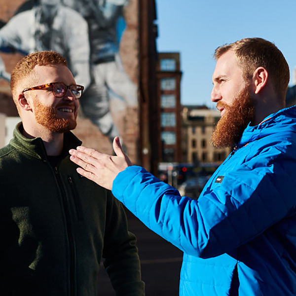 Scott and Fergus from Revive Eco discussing their business	