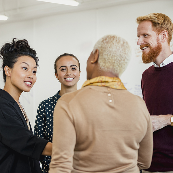 Group of people discussing community projects