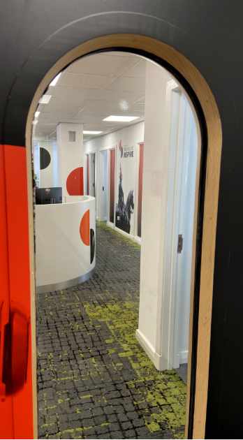 Inspire hub view through door glass